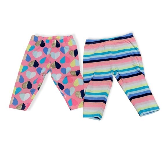 Carter's Neon Patterned Cropped Pants Bundle Size 24 Months Baby Girl/Toddler - Picture 1 of 5